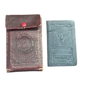 Vintage Leather Woodstock VA National Bank of Woodstock Memo Pad Holder 1946